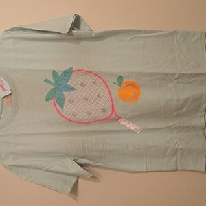 Cat & Jack Girls Pale Green Fruit Tennis T Shirt XXL 16/18 Plus